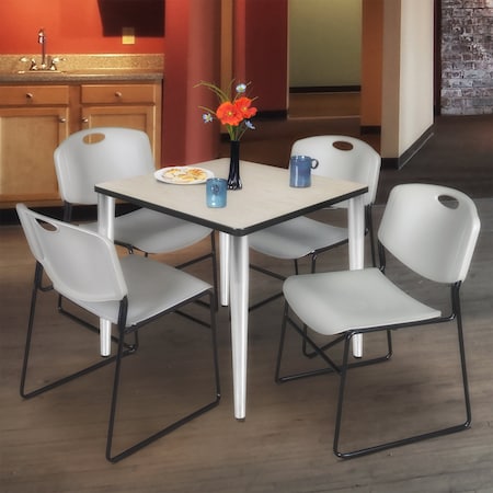 Regency Kahlo Square Table & Chair Sets, 30 W, 30 L, 29 H, Wood, Metal, Polypropylene Top, Maple TPL3030PLCM44GY